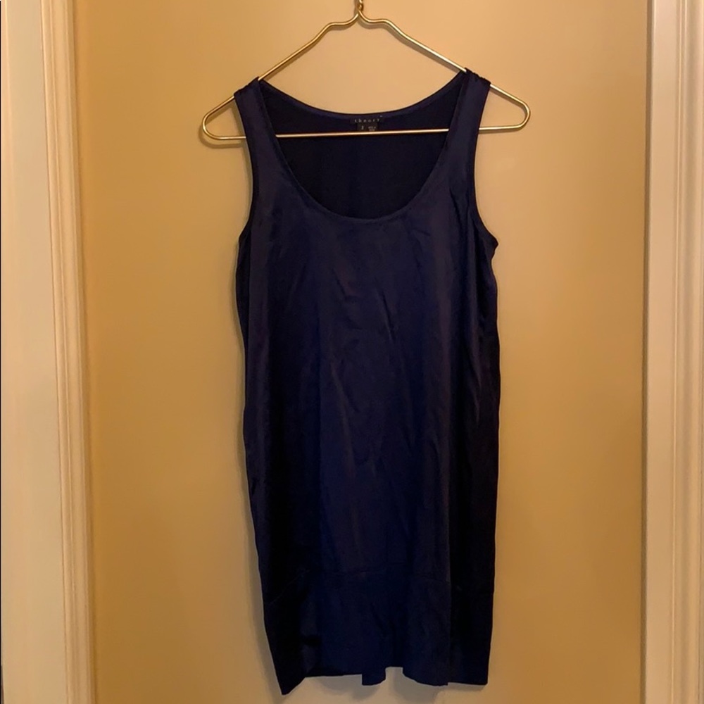 Navy silk mini dress